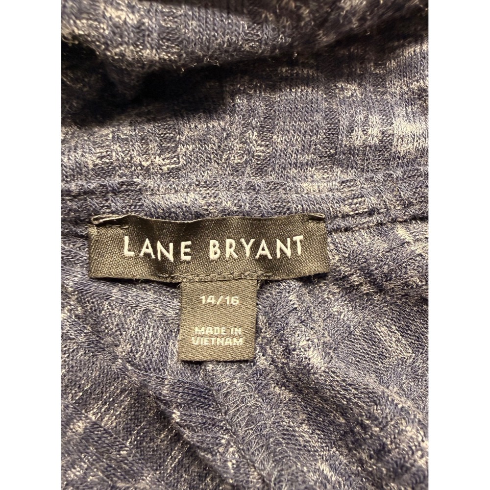 Lane Bryant Blue Marled Space Dye Turtleneck Dolman Sleeve Top 14/16 Plus Size - Picture 2 of 8